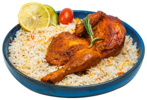 chicken mandi مندي دجاج a house specialty of chicken served with smoked basmati rice